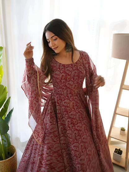Mystic Bloom Designer Anarkali Kurta Se - Diwali Special