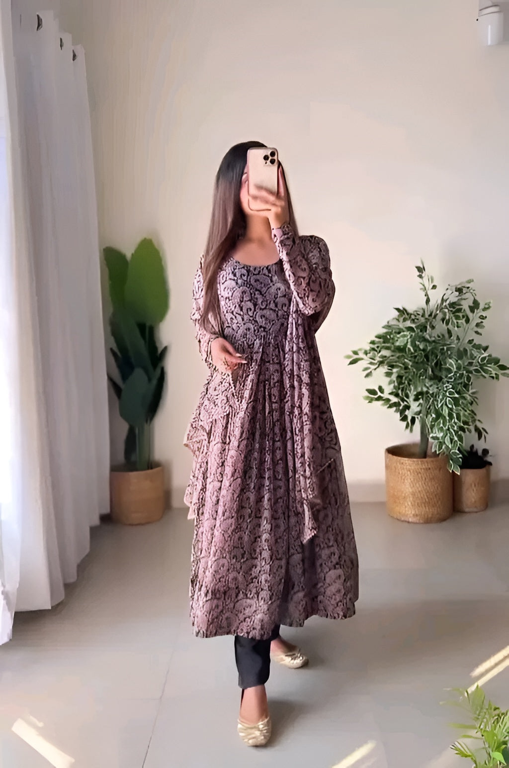 Mystic Bloom Designer Anarkali Kurta Se - Diwali Special