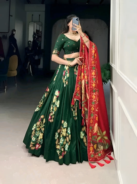 Floral Foil Elegance Lehenga Set - Diwali Special