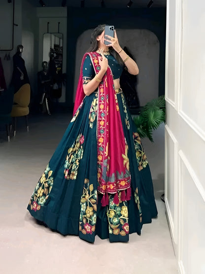 Floral Foil Elegance Lehenga Set - Diwali Special