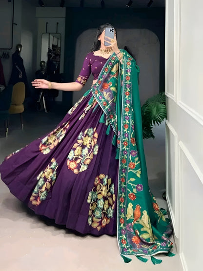 Floral Foil Elegance Lehenga Set - Diwali Special