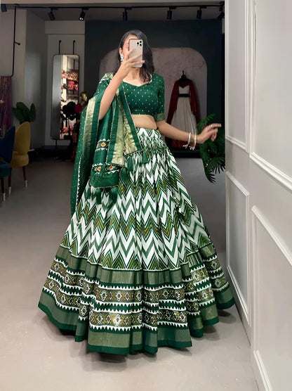 Silk Lehnga Choli And Dupatta wirth blouse pis unstich – Diwali Special