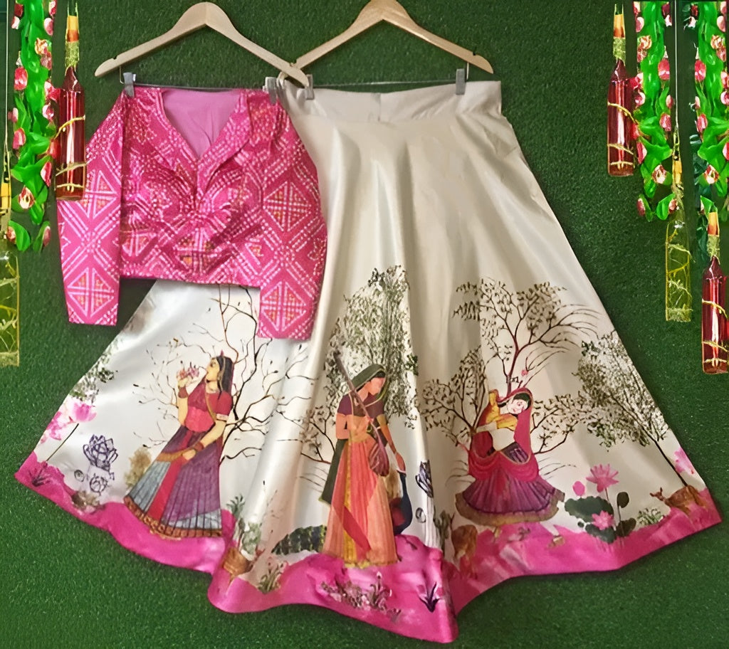 Rajwadi Satin Silk Lehenga with Blouse – Diwali Special