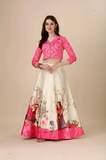 Rajwadi Satin Silk Lehenga with Blouse – Diwali Special