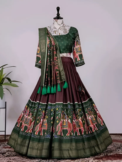 SGS Designer Chandari Silk Lehnga Choli with Jhumka Dupatta – Diwali Special