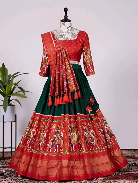SGS Designer Chandari Silk Lehnga Choli with Jhumka Dupatta – Diwali Special
