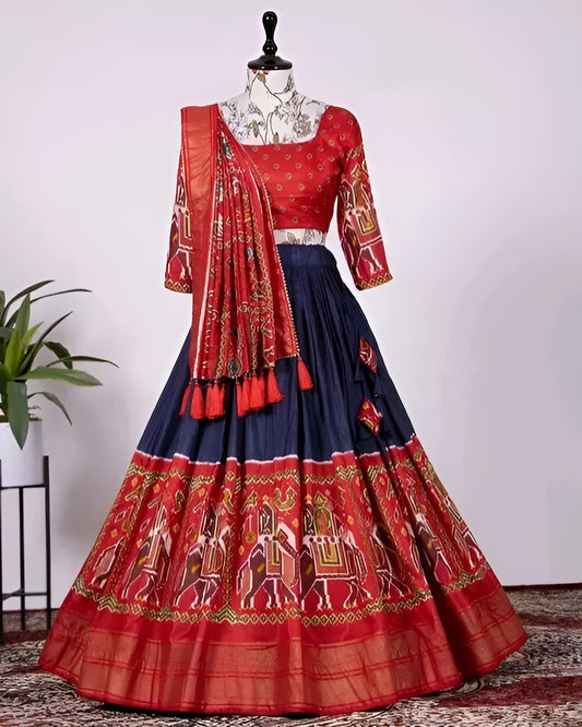 SGS Designer Chandari Silk Lehnga Choli with Jhumka Dupatta – Diwali Special