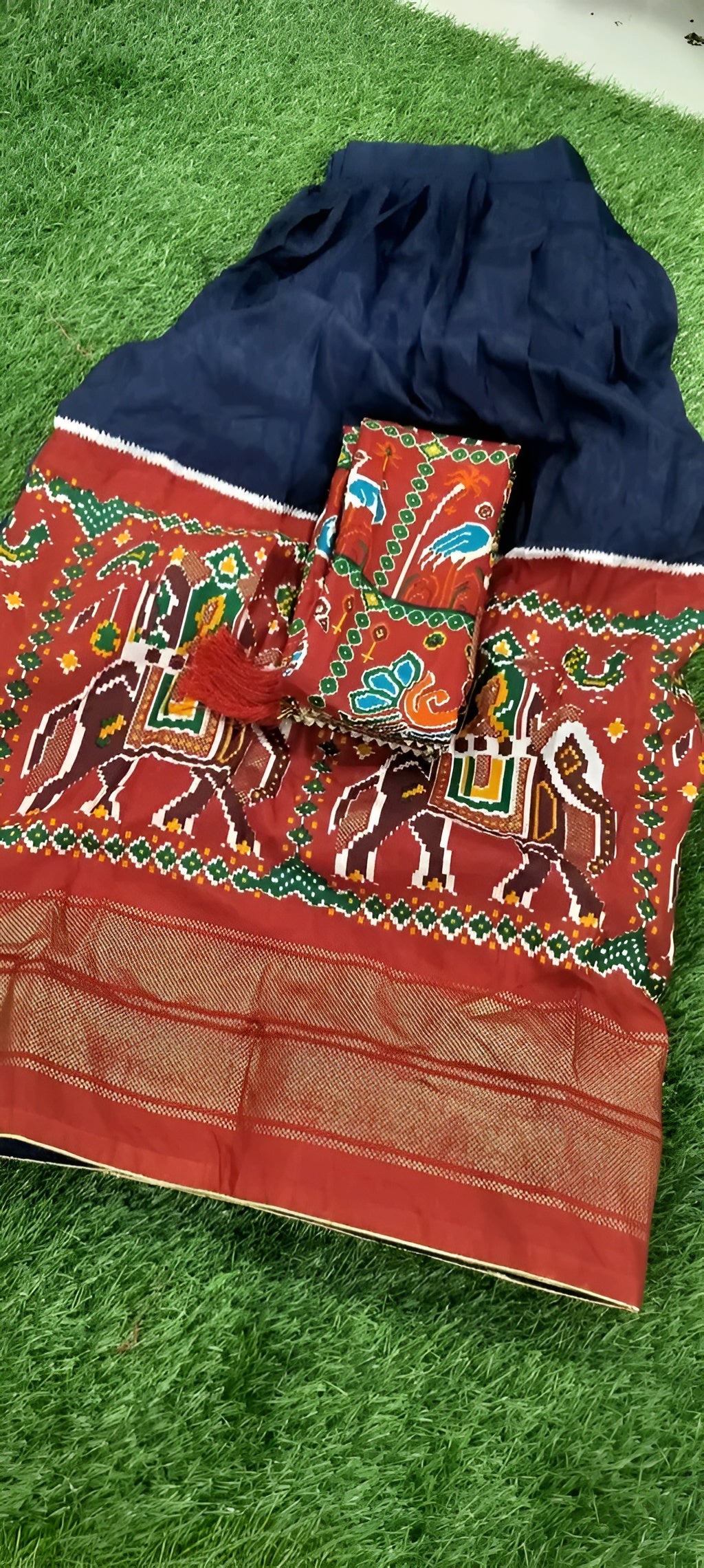 SGS Designer Chandari Silk Lehnga Choli with Jhumka Dupatta – Diwali Special