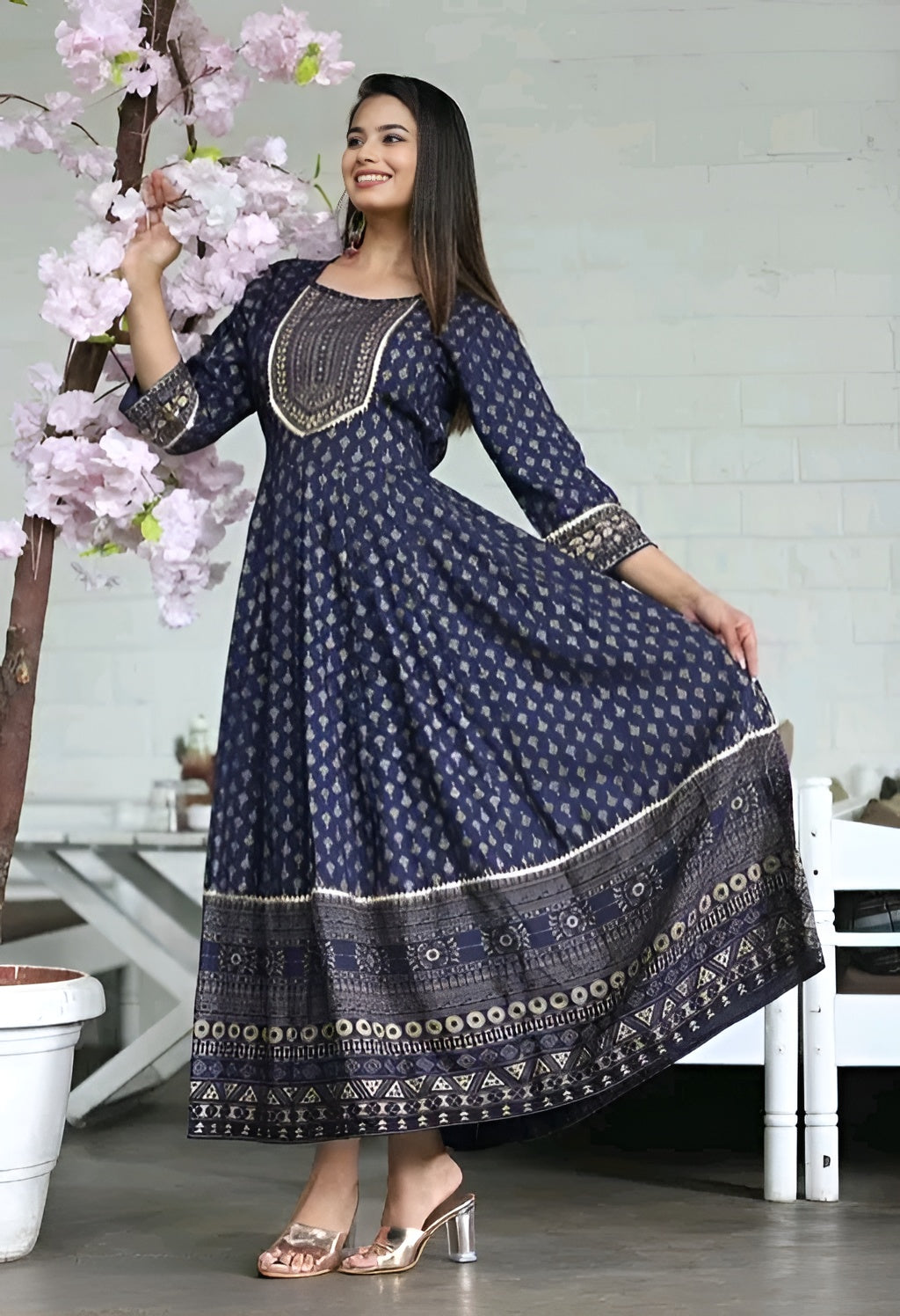 Timeless Bloom: Elegance in Tussar Silk | Diwali special