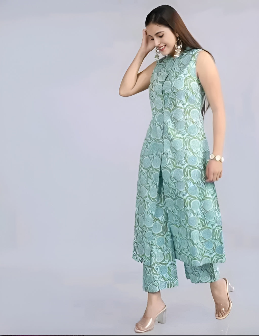 Elegant Rayon Printed Kurta with Matching Palazzos | Diwali special
