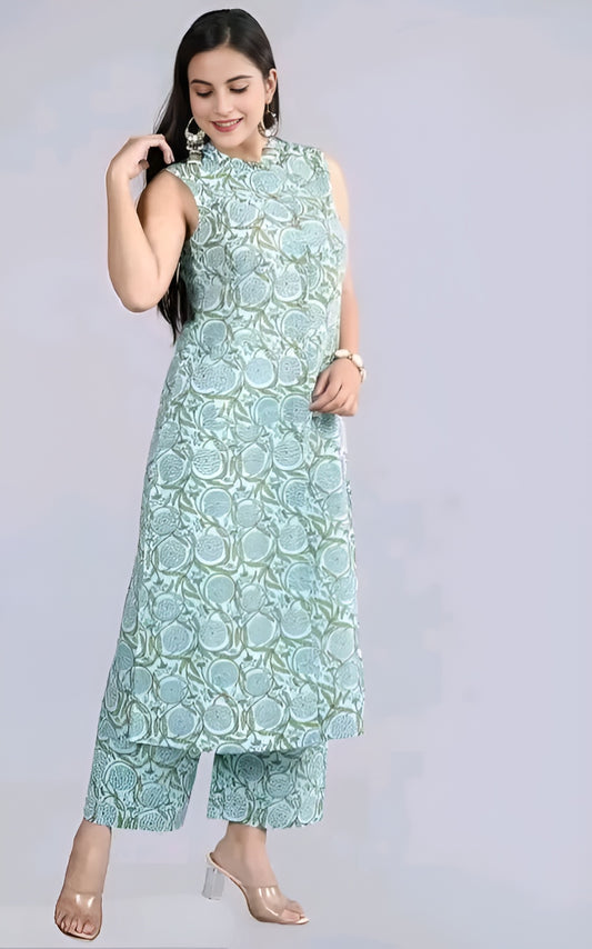 Elegant Rayon Printed Kurta with Matching Palazzos | Diwali special