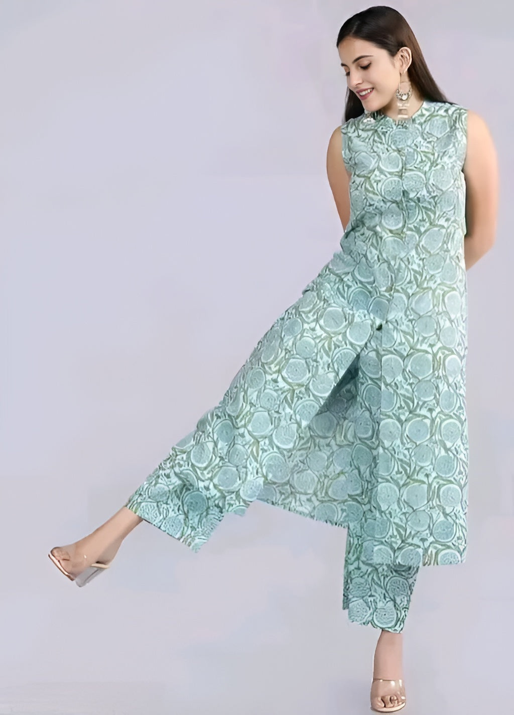Elegant Rayon Printed Kurta with Matching Palazzos | Diwali special