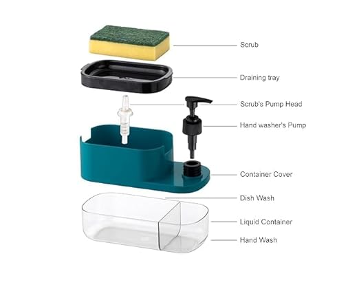 3-in-1 Kitchen Soap Dispenser with Sponge Holder – Effortless Cleaning!