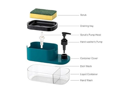 3-in-1 Kitchen Soap Dispenser with Sponge Holder – Effortless Cleaning!