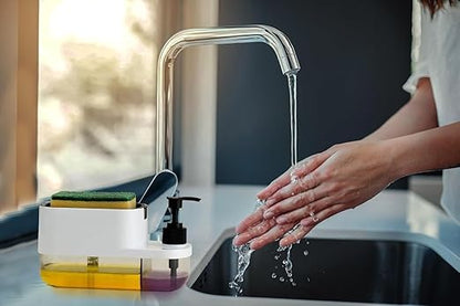 3-in-1 Kitchen Soap Dispenser with Sponge Holder – Effortless Cleaning!