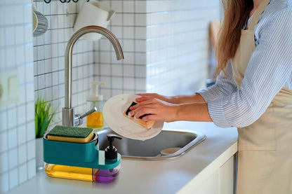 3-in-1 Kitchen Soap Dispenser with Sponge Holder – Effortless Cleaning!