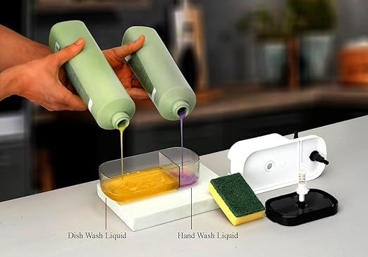3-in-1 Kitchen Soap Dispenser with Sponge Holder – Effortless Cleaning!
