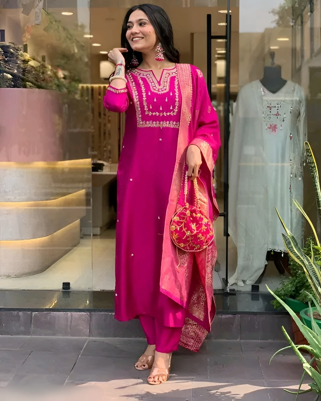 Classic Festive Kurta Pant Dupatta Set - Diwali Special