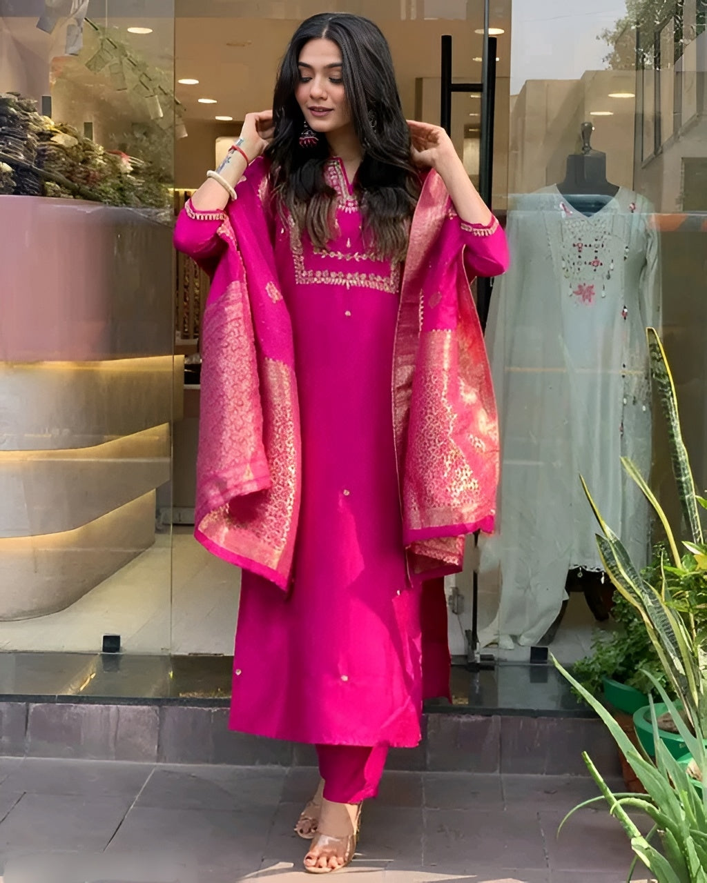 Classic Festive Kurta Pant Dupatta Set - Diwali Special
