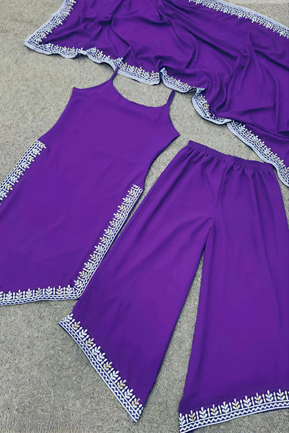 Latest Georgette Embroidery Dupatta Set - Diwali Special