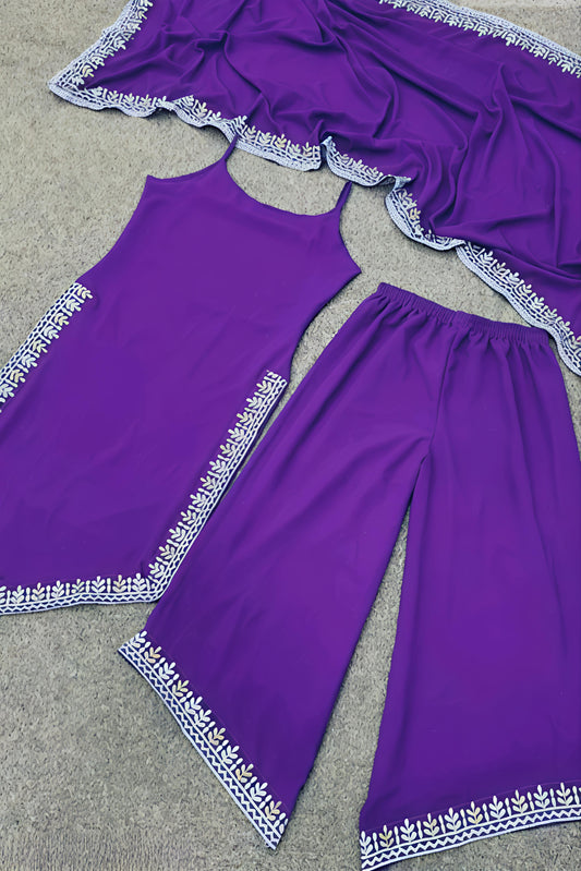 Latest Georgette Embroidery Dupatta Set - Diwali Special