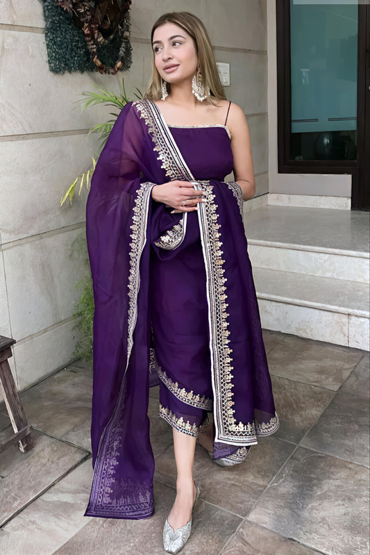 Latest Georgette Embroidery Dupatta Set - Diwali Special