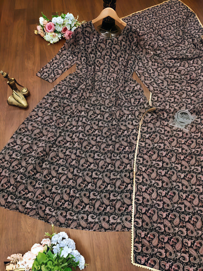 Mystic Bloom Designer Anarkali Kurta Se - Diwali Special