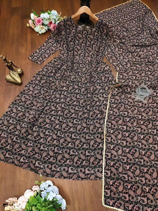 Mystic Bloom Designer Anarkali Kurta Se - Diwali Special