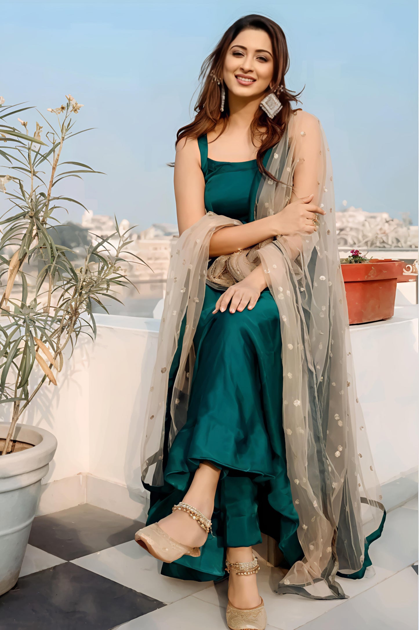 Art Silk Anarkali with Dupatta - Diwali Special
