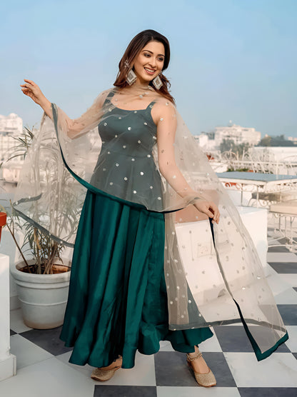 Art Silk Anarkali with Dupatta - Diwali Special