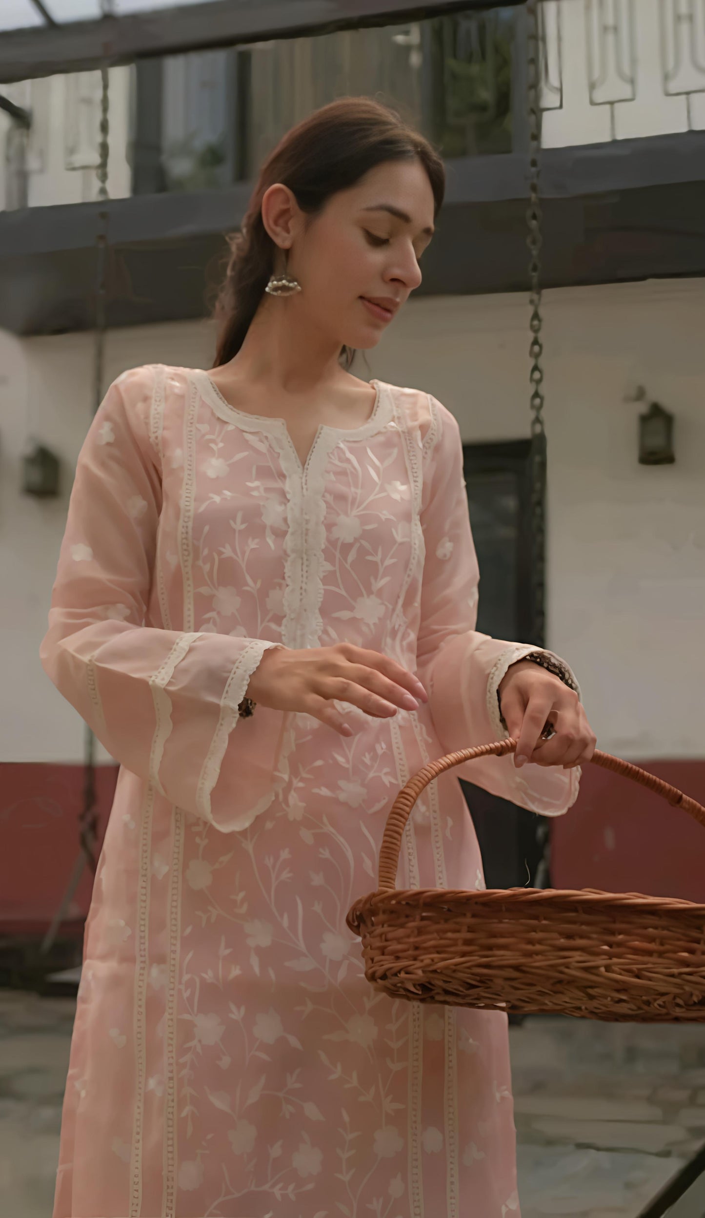 Women's Latest Designer Organza Kurta Pant Set with Dupatta set Kurta Set - Diwali Special
