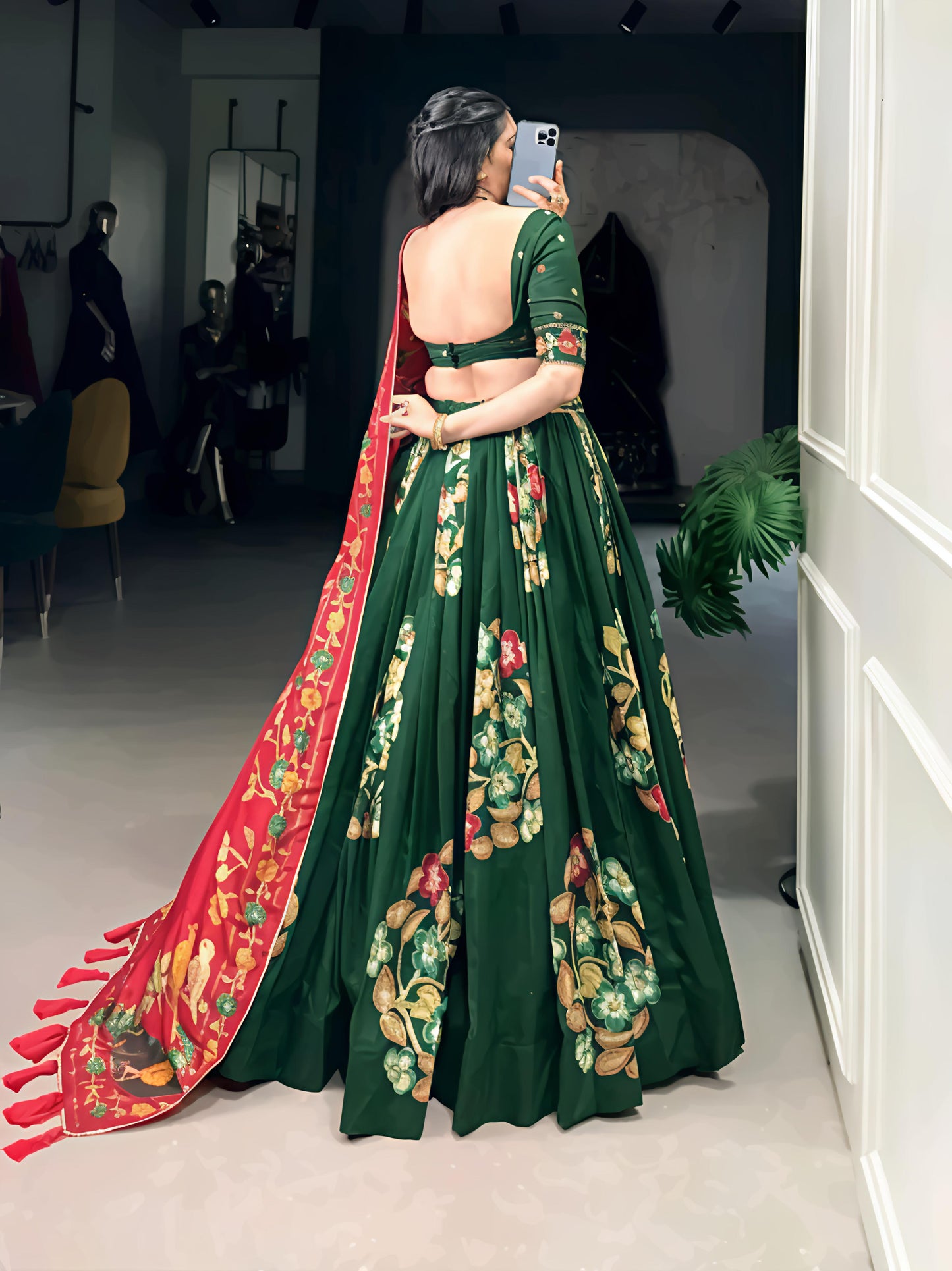 Floral Foil Elegance Lehenga Set - Diwali Special