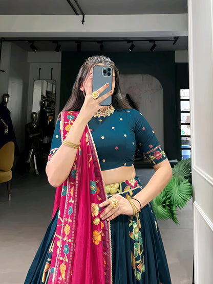 Floral Foil Elegance Lehenga Set - Diwali Special