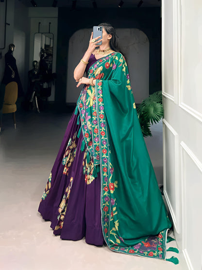 Floral Foil Elegance Lehenga Set - Diwali Special