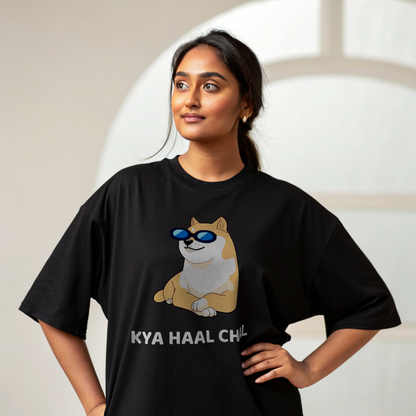 "KYA HAAL CHAL" Oversized T-shirt – Unisex