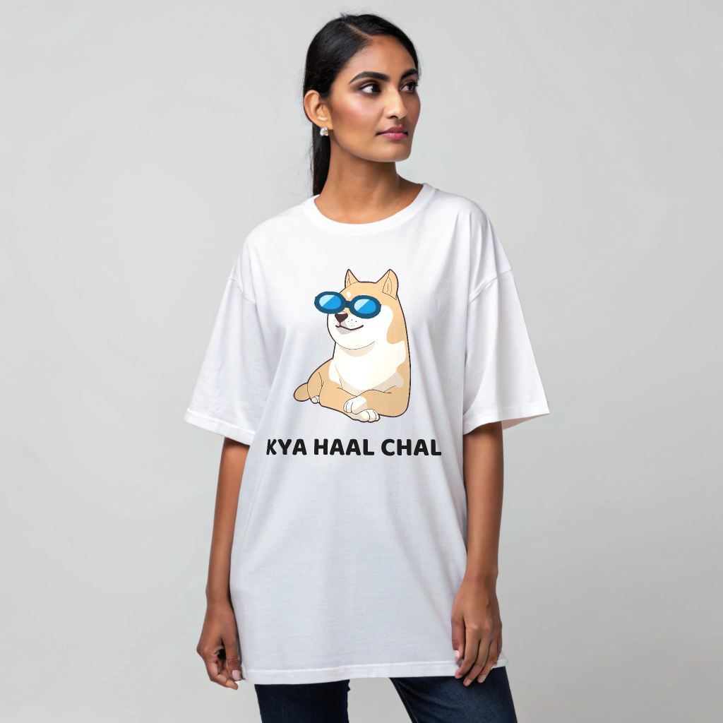 "KYA HAAL CHAL" Oversized T-shirt – Unisex